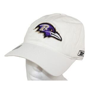 Vintage Baltimore Ravens NFL Football White Cap - Reebok Baseball Hat - One Size